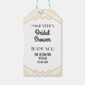 サンキューラベル金ゴールドアールデコブライダルシャワー ギフトタグ (正面)