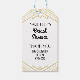 サンキューラベル金ゴールドアールデコブライダルシャワー ギフトタグ