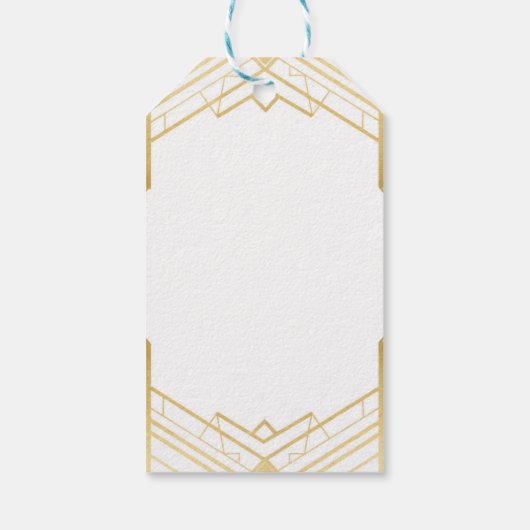 サンキューラベル金ゴールドアールデコブライダルシャワー ギフトタグ (裏面)