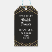 サンキューラベル金ゴールドギャツビーアールデコブライダルシャワー ギフトタグ (正面)