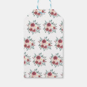 サンキューラベル金ゴールドブライダルシャワーブルガンディーレッド ギフトタグ (裏面)