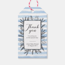 サンキューラベル |メッセージカード青ストライプ色