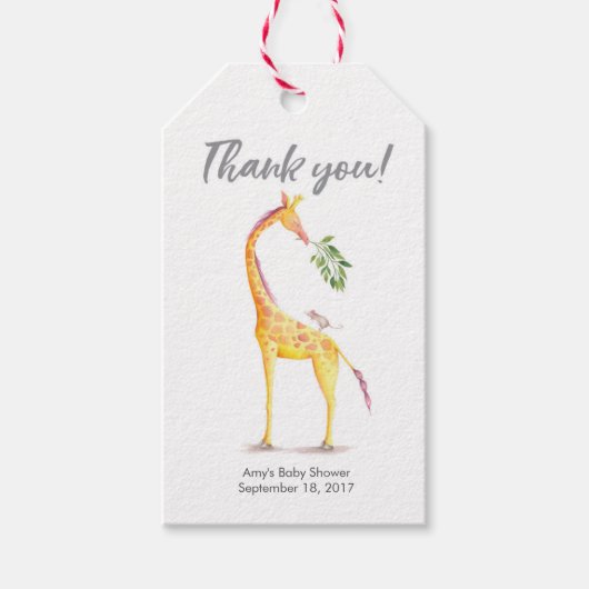 サンキューラベル |メッセージカード |キリン ギフトタグ (正面)