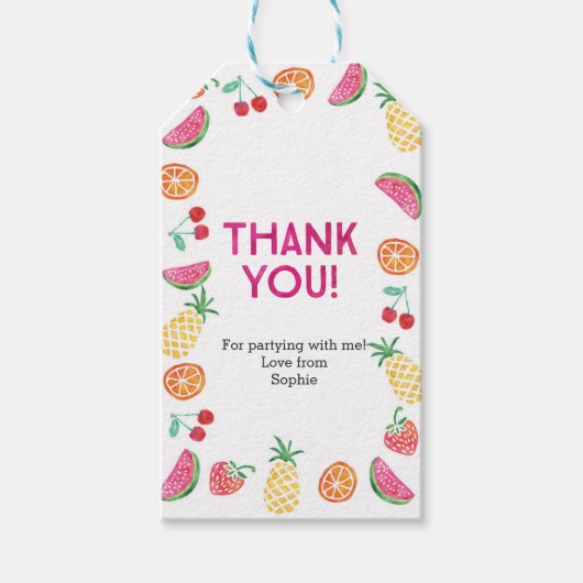 サンキューラベル |メッセージカード |トロピカルフルーツ ギフトタグ (正面)