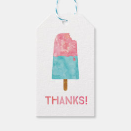 サンキューラベル |メッセージカード |ピンクのポプシクル ギフトタグ
