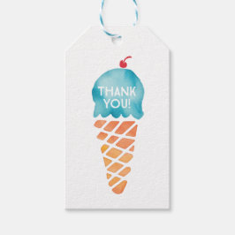 サンキューラベル |メッセージカード |ブルーアイスクリーム ギフトタグ