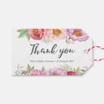 サンキューラベル |メッセージカード |水彩牡丹