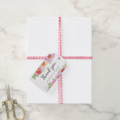 サンキューラベル |メッセージカード |水彩牡丹 ギフトタグ (より糸付き)