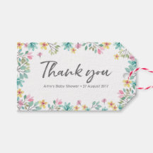 サンキューラベル |メッセージカード |水彩花模様