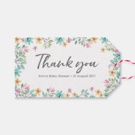 サンキューラベル |メッセージカード |水彩花模様 ギフトタグ