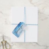 サンキューラベル |メッセージカード |水色（青） ギフトタグ (より糸つき)