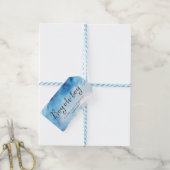 サンキューラベル |メッセージカード |水色(青) ギフトタグ (より糸つき)