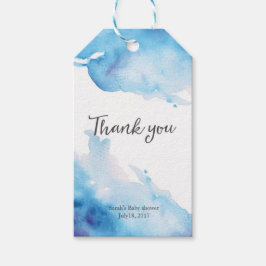 サンキューラベル |メッセージカード |水色（青） ギフトタグ