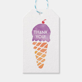 サンキューラベル |メッセージカード |紫のアイスクリーム ギフトタグ
