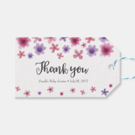 サンキューラベル |メッセージカード |紫色の花 ギフトタグ
