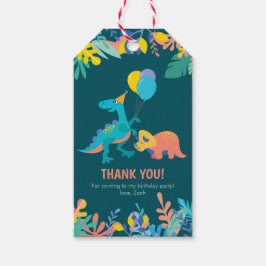 サンキューラベル |恐竜のパーティー – ダークブルー ギフトタグ