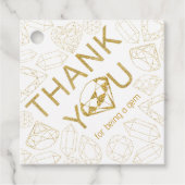 サンキューラベル-金ゴールドジェム誕生日フェイスラベル フェイバータグ (正面)