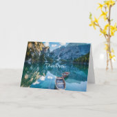 サンキューランドスケープマウンテンレイクボート聖なる書物、 経典 カード (黄色い花)