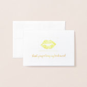 サンキューリッププリント 箔カード (封筒付き正面)