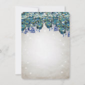 サンキュールクスピーコックネイビーアクアシルバー結婚ズ サンキューカード (裏面)