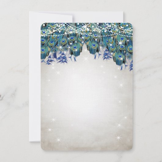 サンキュールクスピーコックネイビーアクアシルバー結婚ズ サンキューカード (裏面)