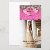 サンキューレオパードレースジュエルスイート16ピンク サンキューカード (正面/裏面)