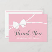 サンキューレターカード、ベビーシャワー、ピンク、グレー サンキューカード (正面/裏面)