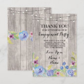 サンキューレター 結婚式 ウェディング ウッド フラワール サンキューカード (正面/裏面)