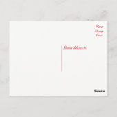 サンキューレッドブルゴーニュ&ホワイト水玉模様 ポストカード (裏面)