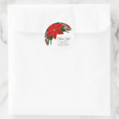 サンキューレッドポインセチア松の緑の木離れ ラウンドシール (バッグ)