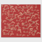 サンキューレッド金ゴールド結婚の誕生日ショップ ラッピングペーパー (フラット)