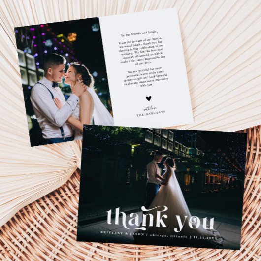 サンキューレトロ文字結婚ズ サンキューカード