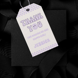 サンキューレトロGroovy 1stバースデーパーティーのお願い ギフトタグ