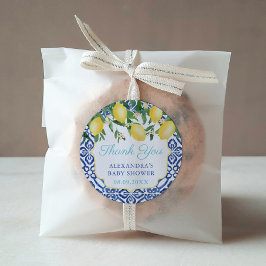 サンキューレモンズティール（緑がかった色）ポジターノブライダルシャワーフリット ラウンドシール