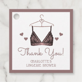 サンキューレースウォーターカラーランジェリーブライダルシャワー フェイバータグ