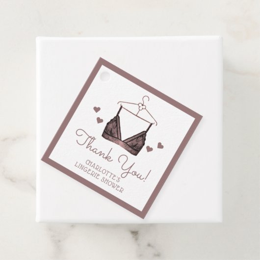 サンキューレースウォーターカラーランジェリーブライダルシャワー フェイバータグ (インサイチュ)