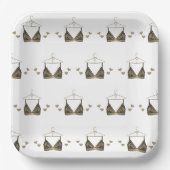 サンキューレースウォーターカラーランジェリーブライダルシャワー ペーパープレート (正面)