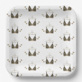 サンキューレースウォーターカラーランジェリーブライダルシャワー ペーパープレート (正面)