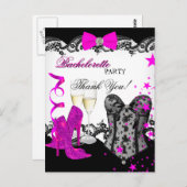 サンキューレースピンクコルセットシャンパン ポストカード (正面/裏面)