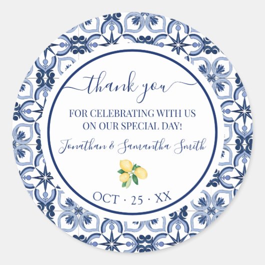 サンキューレ地中海のモンズブライダルシャワー ラウンドシール (正面)