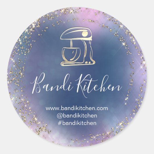 サンキューロゴキッチン料理シェフベーカリー ラウンドシール (正面)