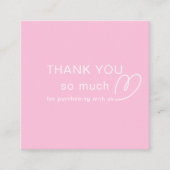 サンキューロゴロイヤリティモダンピンクストアQRコード 割引カード (正面)