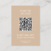 サンキューロゴロイヤリティモダンベージュストアQRコード 割引カード (裏面)