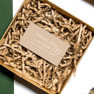 サンキューロゴロイヤリティモダンベージュストアQRコード 割引カード