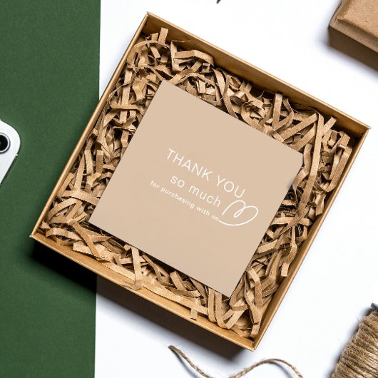 サンキューロゴロイヤリティモダンベージュストアQRコード 割引カード