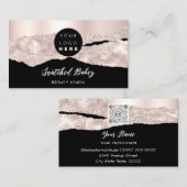 サンキューロゴQRコードオンラインショップバラブラック 名刺 (正面/裏面)