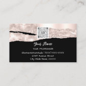 サンキューロゴQRコードオンラインショップバラブラック 名刺 (裏面)