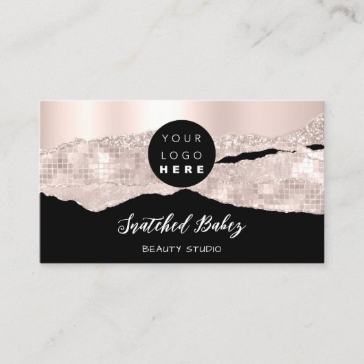 サンキューロゴQRコードオンラインショップバラブラック 名刺 (正面)