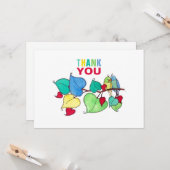 サンキューロバはっきりしたバードカラフルイラストレーション カード (正面/裏面インサイチュ)