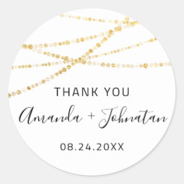 サンキューローズ ネームデート ホワイト ゴールデン ライツ シンプリー ラウンドシール